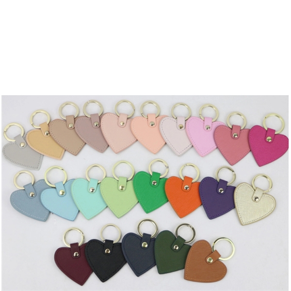 Genuine Leather Heart-Shaped Keychain - Genuine Leather Heart-Shaped Keychain - Image 2 of 2