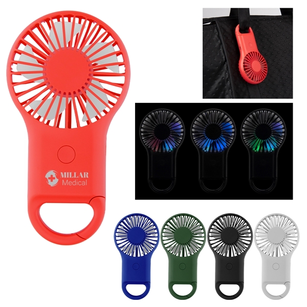 Rechargeable Handheld Fan With Carabiner - Rechargeable Handheld Fan With Carabiner - Image 0 of 10