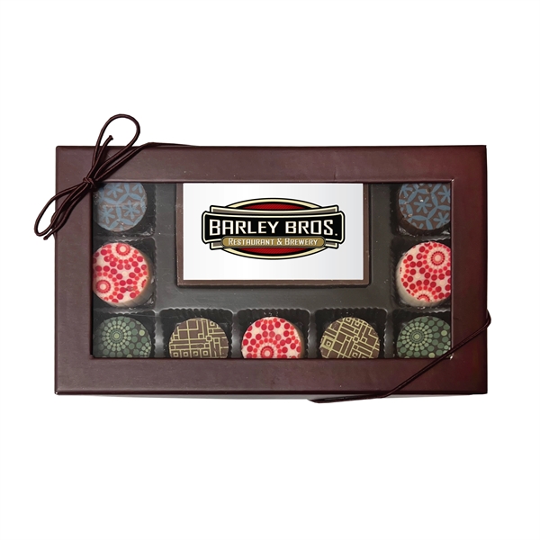 Custom Printed Chocolate Bar With 9 Truffles - Custom Printed Chocolate Bar With 9 Truffles - Image 0 of 1