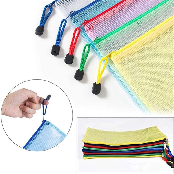 Waterproof Plastic Mesh Zipper Document Envelopes Folder - Waterproof Plastic Mesh Zipper Document Envelopes Folder - Image 1 of 3