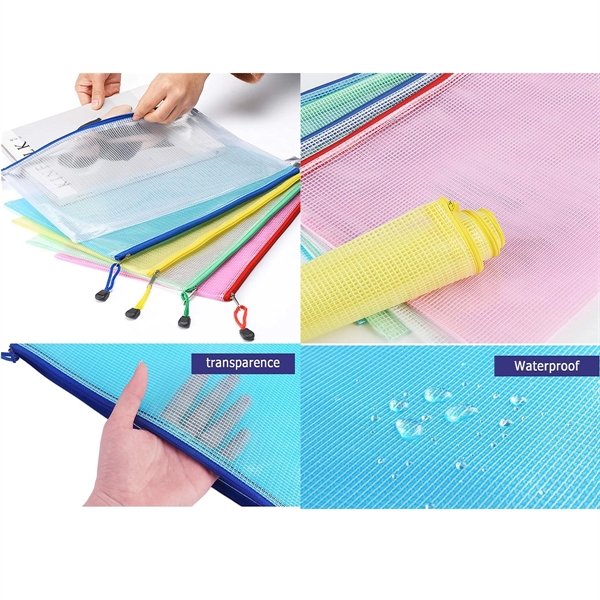 Waterproof Plastic Mesh Zipper Document Envelopes Folder - Waterproof Plastic Mesh Zipper Document Envelopes Folder - Image 2 of 3