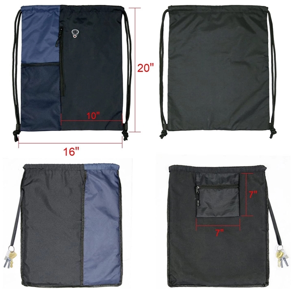 Drawstring Backpack Sports Gym Bag For Women Men - Drawstring Backpack Sports Gym Bag For Women Men - Image 2 of 3