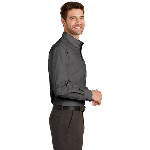 Port Authority Tall Crosshatch Easy Care Shirt. - Port Authority Tall Crosshatch Easy Care Shirt. - Image 31 of 39