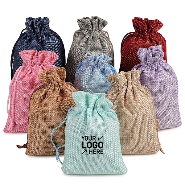 Eco-Friendly Burlap Gift Drawstring Pouch - Eco-Friendly Burlap Gift Drawstring Pouch - Image 0 of 1