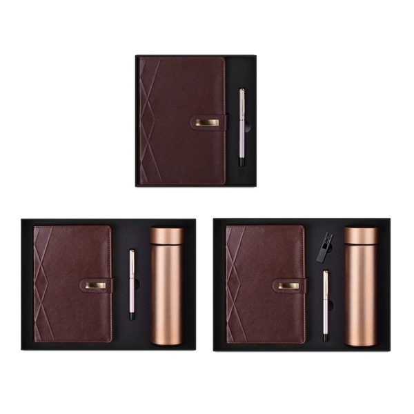 Hardcover Business Gift Set Notebooks Pen Water Bottle Kits - Hardcover Business Gift Set Notebooks Pen Water Bottle Kits - Image 1 of 2