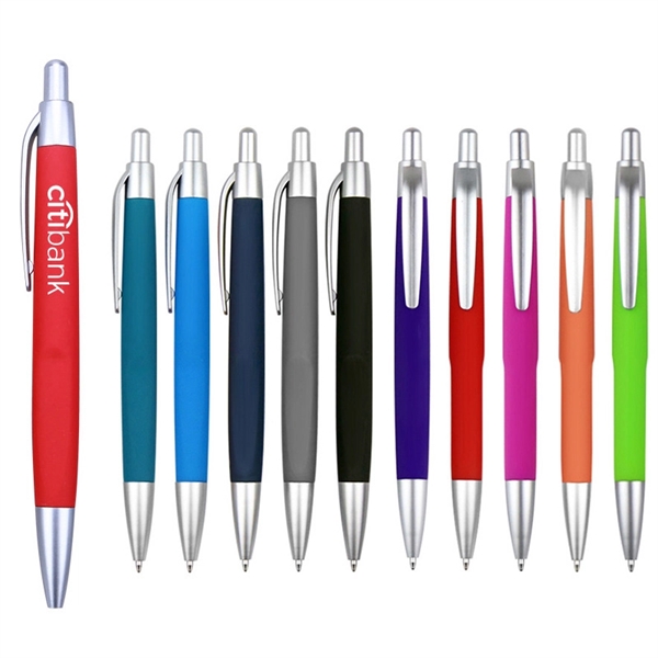 Soft Rubberized Ballpoint Pens - Soft Rubberized Ballpoint Pens - Image 0 of 1