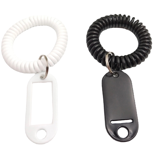 Spiral Wrist Coil Tag Key Chains Round Shape - Spiral Wrist Coil Tag Key Chains Round Shape - Image 1 of 1
