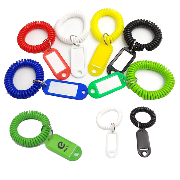 Spiral Wrist Coil Tag Key Chains Round Shape - Spiral Wrist Coil Tag Key Chains Round Shape - Image 0 of 1