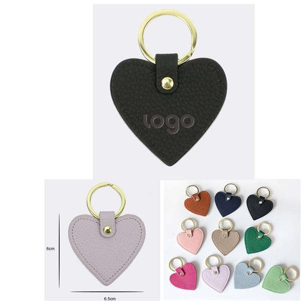 Genuin Heart-Shaped Leather Keychain - Genuin Heart-Shaped Leather Keychain - Image 0 of 2