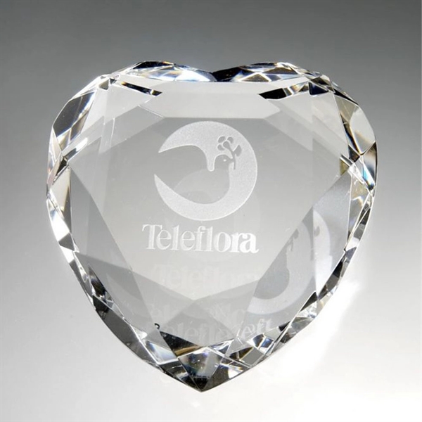 Heart Crystal Diamond Paperweight - 80 mm - Heart Crystal Diamond Paperweight - 80 mm - Image 0 of 0