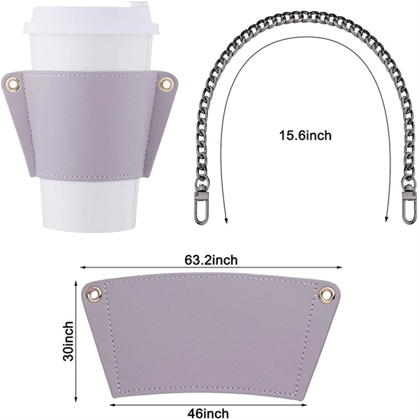 PU Leather Heat Resistant Coffe Cup Sleeve - PU Leather Heat Resistant Coffe Cup Sleeve - Image 1 of 2