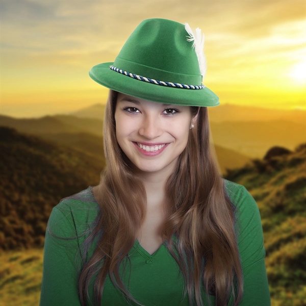 Tyrolean Green Velour Hat - Tyrolean Green Velour Hat - Image 1 of 1