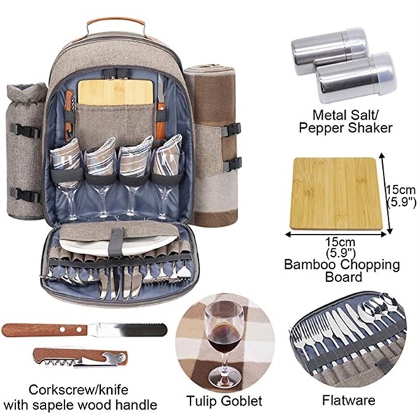Picnic Backpack With Blanket - Picnic Backpack With Blanket - Image 3 of 4