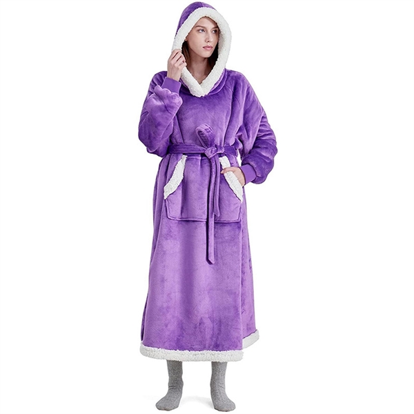 Oversized Home Wearable Blanket Hoodie Sweatshirt - Oversized Home Wearable Blanket Hoodie Sweatshirt - Image 3 of 10
