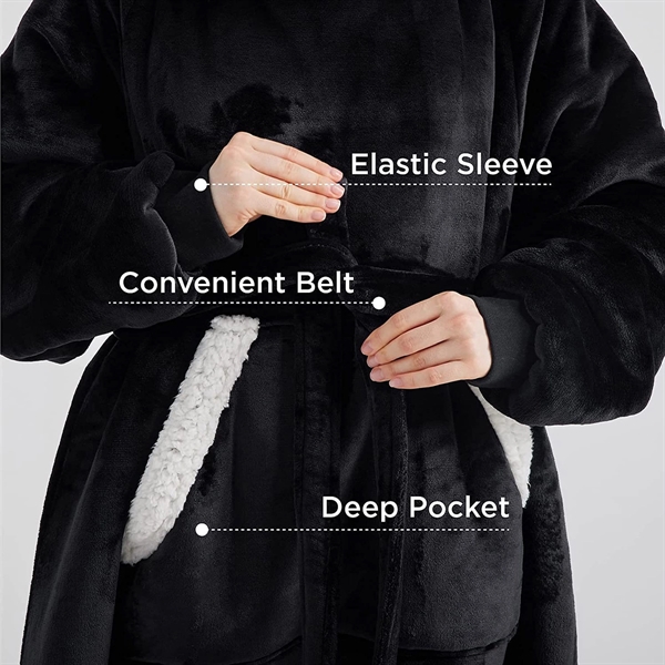 Oversized Home Wearable Blanket Hoodie Sweatshirt - Oversized Home Wearable Blanket Hoodie Sweatshirt - Image 8 of 10