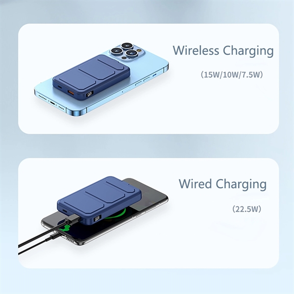 Magnetic Wireless Power Bank With Foldable Holder - Magnetic Wireless Power Bank With Foldable Holder - Image 3 of 7