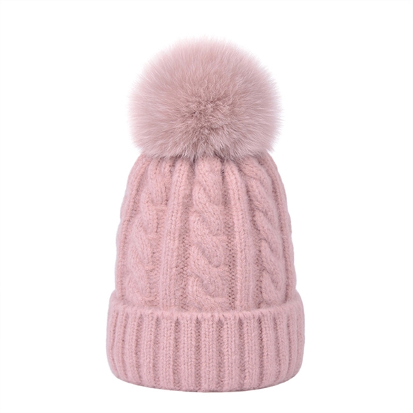 Women Winter Beanie Hat With Pom Pom - Women Winter Beanie Hat With Pom Pom - Image 2 of 11