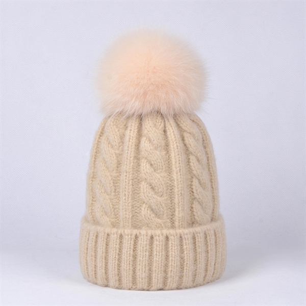 Women Winter Beanie Hat With Pom Pom - Women Winter Beanie Hat With Pom Pom - Image 7 of 11