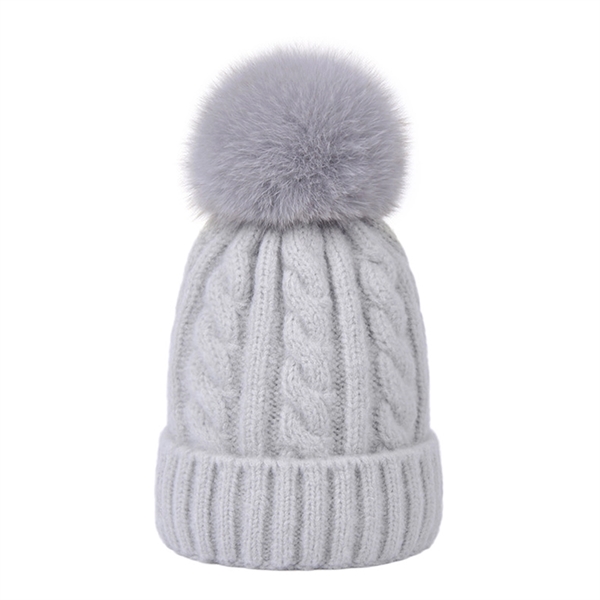Women Winter Beanie Hat With Pom Pom - Women Winter Beanie Hat With Pom Pom - Image 11 of 11