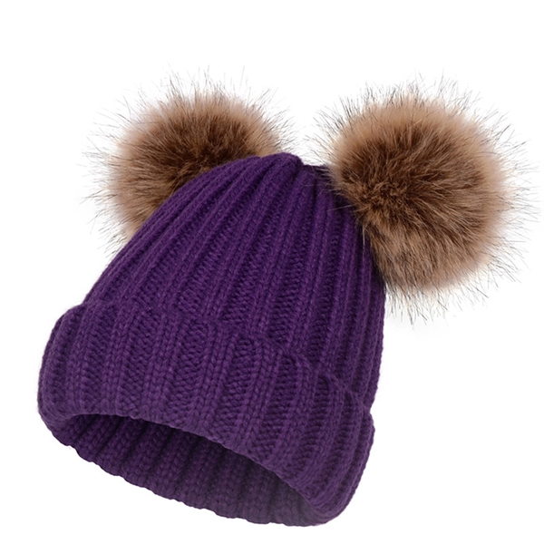 Warm Beanie Cap With Pom Pom - Warm Beanie Cap With Pom Pom - Image 5 of 13