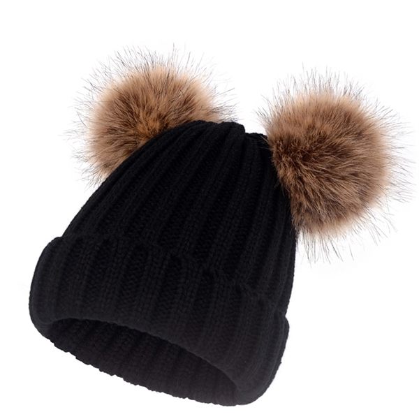 Warm Beanie Cap With Pom Pom - Warm Beanie Cap With Pom Pom - Image 11 of 13