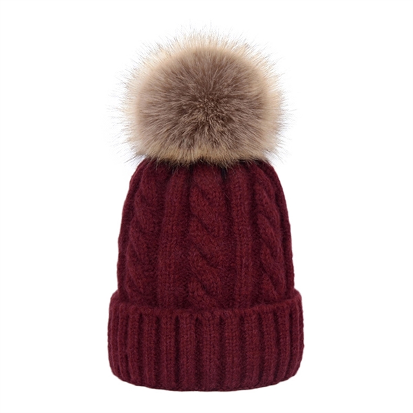 Pom Pom Skull Cap Women Beanies - Pom Pom Skull Cap Women Beanies - Image 4 of 11