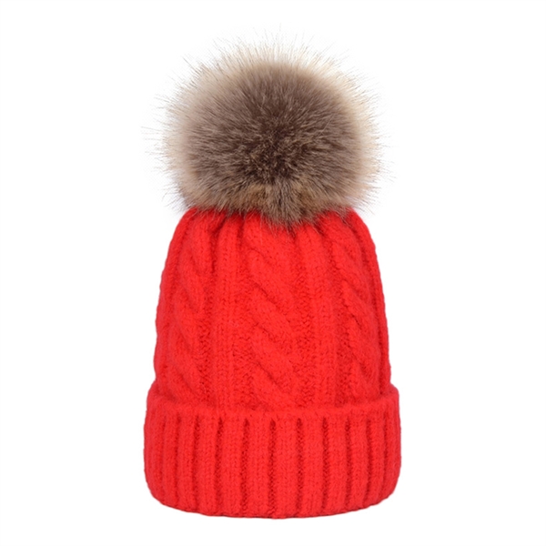 Pom Pom Skull Cap Women Beanies - Pom Pom Skull Cap Women Beanies - Image 10 of 11