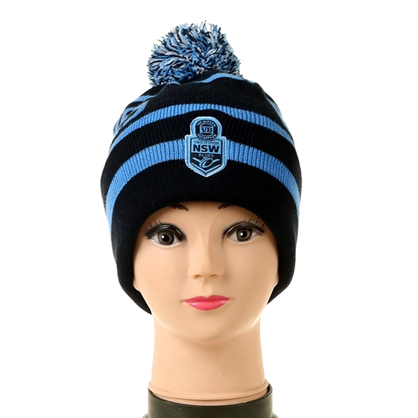 Winter Pom Knit Beanie Hat - Winter Pom Knit Beanie Hat - Image 10 of 13