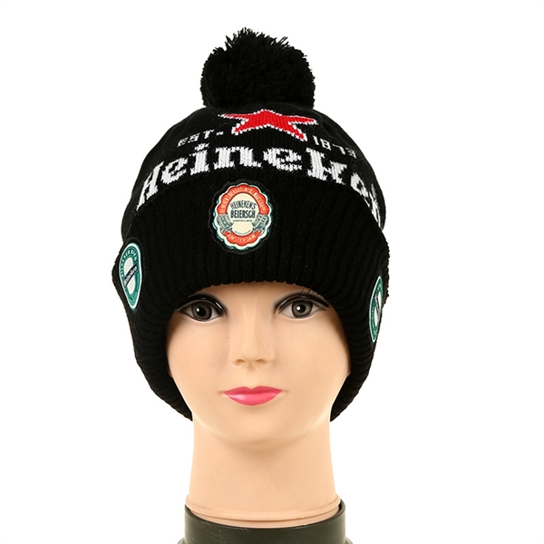 Winter Pom Knit Beanie Hat - Winter Pom Knit Beanie Hat - Image 11 of 13