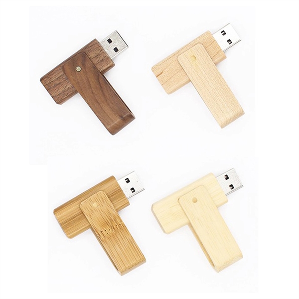 Wooden Swivel USB Drive 2.0 - Wooden Swivel USB Drive 2.0 - Image 2 of 2