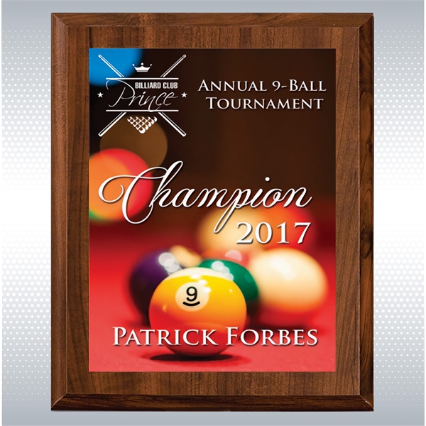 Cherry Finish Wood Plaque w/Full Color Sublimated Plate - Cherry Finish Wood Plaque w/Full Color Sublimated Plate - Image 4 of 11