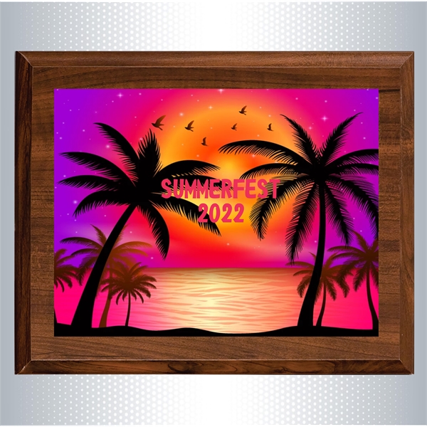 Cherry Finish Wood Plaque w/Full Color Sublimated Plate - Cherry Finish Wood Plaque w/Full Color Sublimated Plate - Image 8 of 11