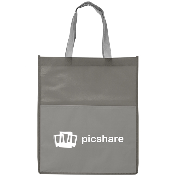 Custom Rome RPET - Recycled Non-Woven Tote with 210 D Pocket