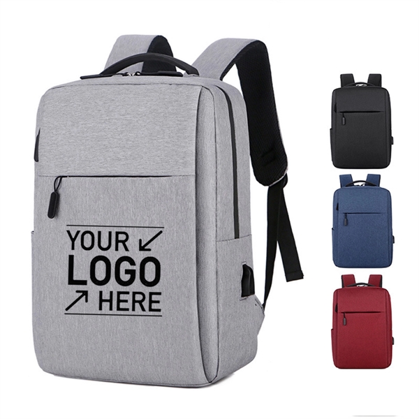 Water Resistant Laptop Backpack With USB Charging Port - Water Resistant Laptop Backpack With USB Charging Port - Image 0 of 1