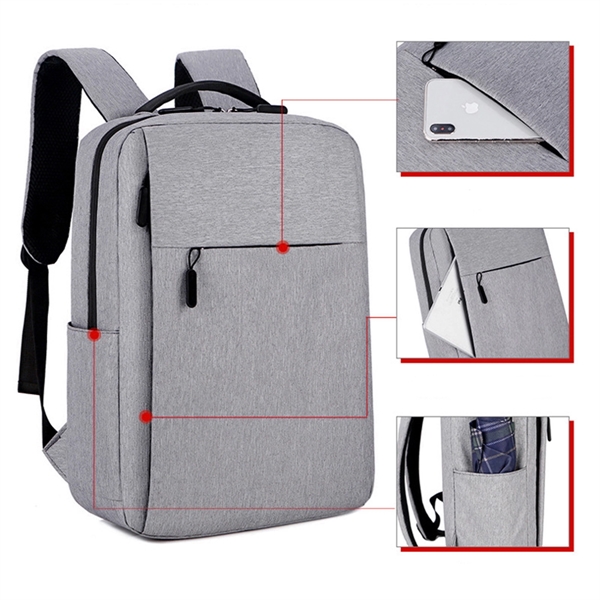 Water Resistant Laptop Backpack With USB Charging Port - Water Resistant Laptop Backpack With USB Charging Port - Image 1 of 1