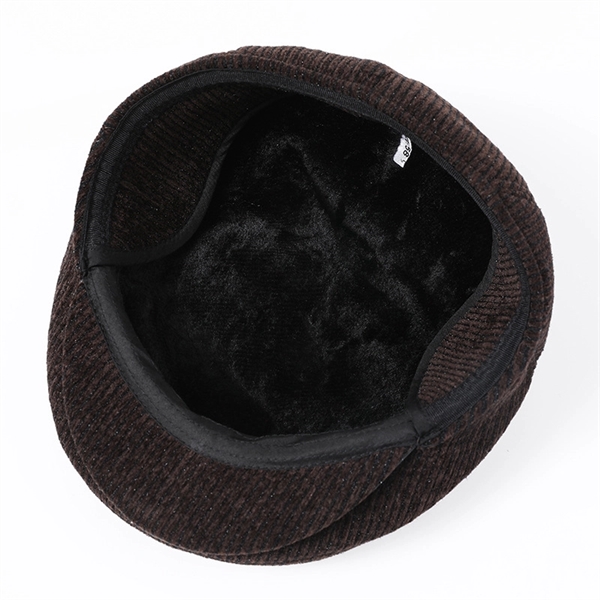 Men's Winter Beret Cap with Ear Flaps - Men's Winter Beret Cap with Ear Flaps - Image 2 of 3