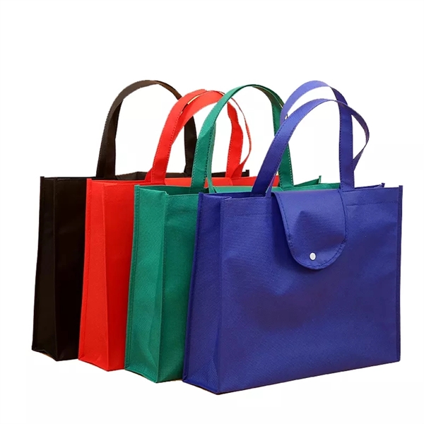 Custom Foldaway Non Woven Grocery Tote Bag - Custom Foldaway Non Woven Grocery Tote Bag - Image 2 of 3