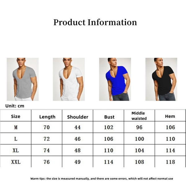 Men'S V Neck Summer Casual T-Shirt - Men'S V Neck Summer Casual T-Shirt - Image 3 of 3