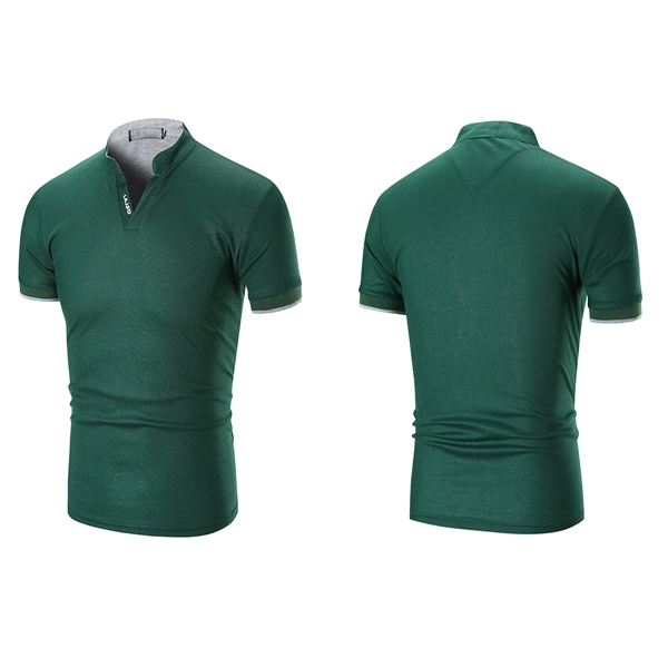 Men'S Half Collar Polo Short Shirt - Men'S Half Collar Polo Short Shirt - Image 3 of 3