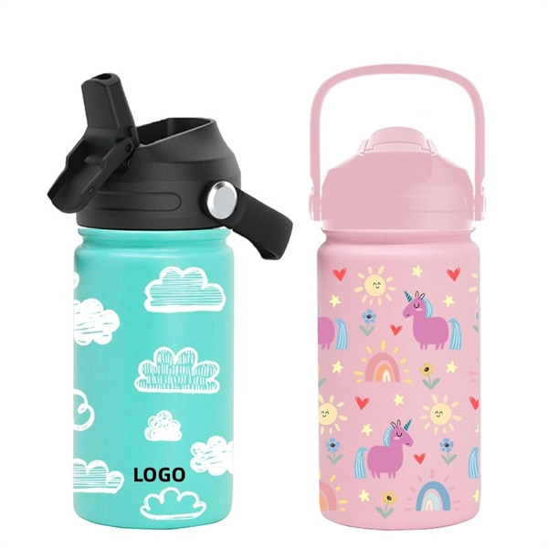New Kids Water Bottle With Straw Lid - New Kids Water Bottle With Straw Lid - Image 0 of 3