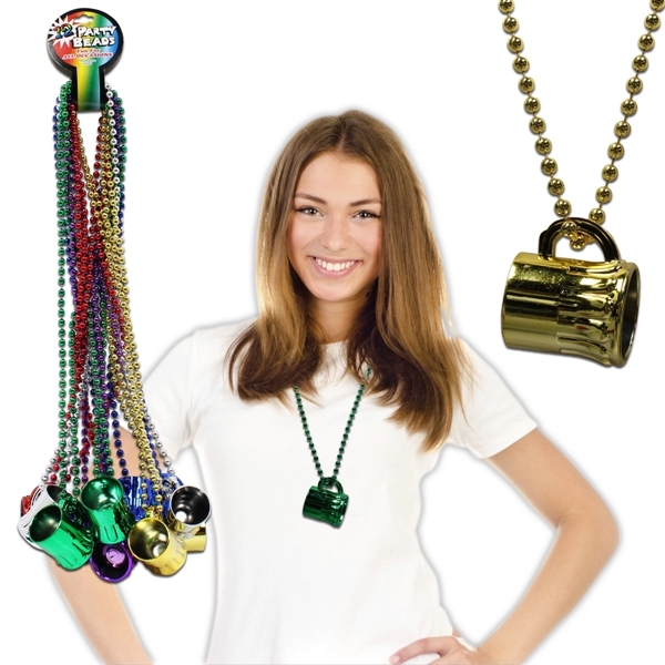 Toy Beer Mug 33" Metallic Mardi Gras Beads - Toy Beer Mug 33" Metallic Mardi Gras Beads - Image 2 of 2