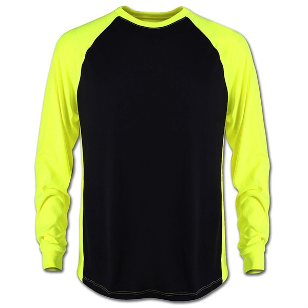 High Visibility TWO TONE POLYESTER TEE Long Sleeve - High Visibility TWO TONE POLYESTER TEE Long Sleeve - Image 6 of 7