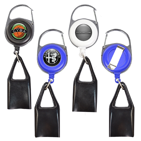 Pen Holder Round Carabiner Badge Reel w/ Belt clip - Pen Holder Round Carabiner Badge Reel w/ Belt clip - Image 1 of 5