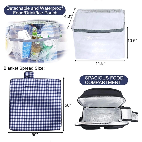 4-Person Picnic Basket Set With Blanket - 4-Person Picnic Basket Set With Blanket - Image 3 of 4