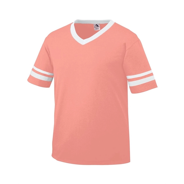 Augusta Sportswear Youth V-Neck Jersey with Striped Sleeves - Augusta Sportswear Youth V-Neck Jersey with Striped Sleeves - Image 66 of 73
