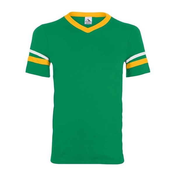 Augusta Sportswear Youth V-Neck Jersey with Striped Sleeves - Augusta Sportswear Youth V-Neck Jersey with Striped Sleeves - Image 38 of 73