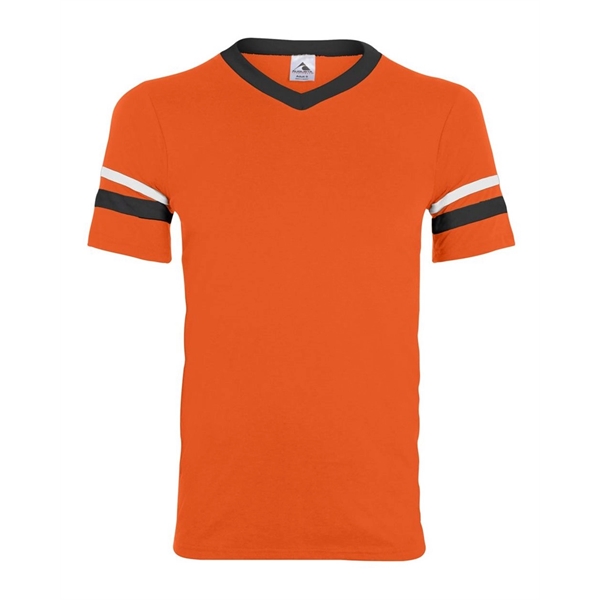 Augusta Sportswear Youth V-Neck Jersey with Striped Sleeves - Augusta Sportswear Youth V-Neck Jersey with Striped Sleeves - Image 49 of 73