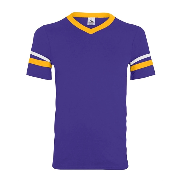 Augusta Sportswear Youth V-Neck Jersey with Striped Sleeves - Augusta Sportswear Youth V-Neck Jersey with Striped Sleeves - Image 55 of 73