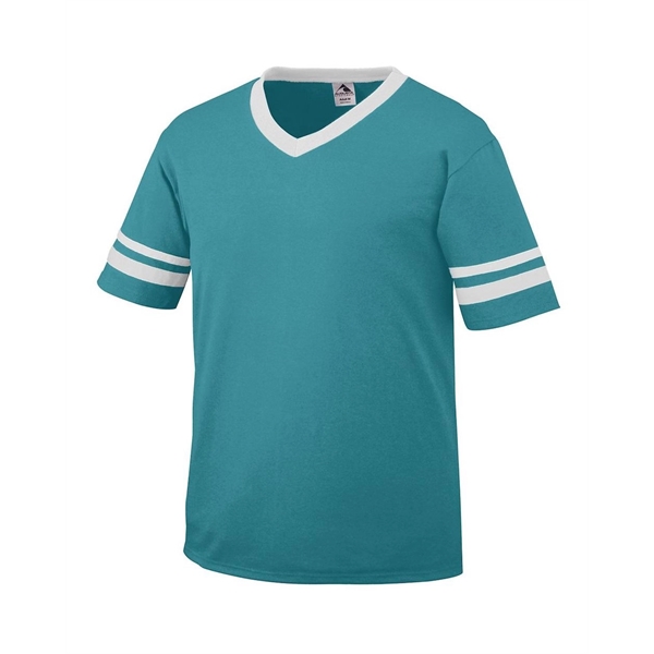 Augusta Sportswear Youth V-Neck Jersey with Striped Sleeves - Augusta Sportswear Youth V-Neck Jersey with Striped Sleeves - Image 62 of 73