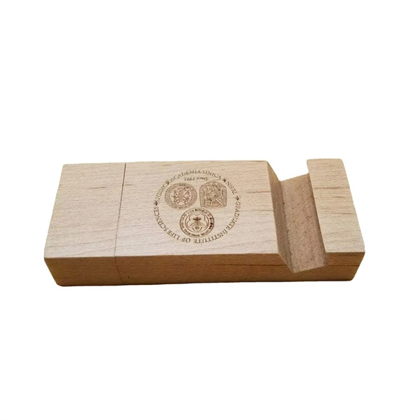 Phone Stand Wooden USB Pen Drive - Phone Stand Wooden USB Pen Drive - Image 1 of 2